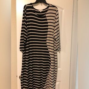 Two tone long sleeve cotton dress, no pockets